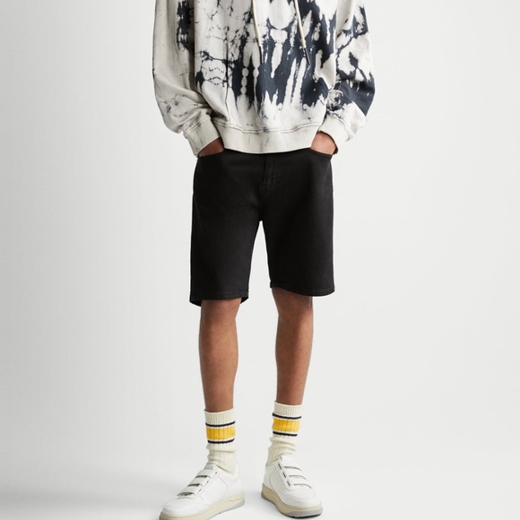 Zara Men’s Denim Shorts Black Size 30 - Picture 8 of 8